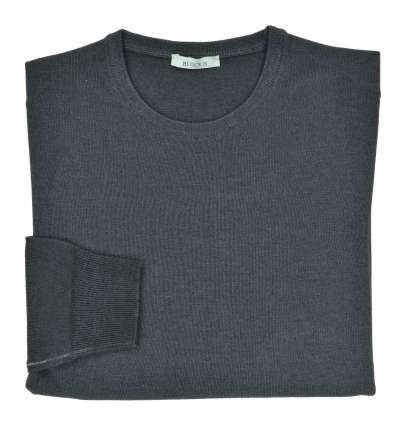 BLOCK23 uomo maglia girocollo grigio 100% lana merino M 0600 G 10174