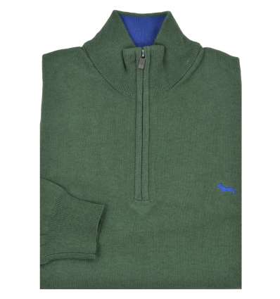 HARMONT & BLAINE uomo maglia lupetto zip verde HRG014 030788 642