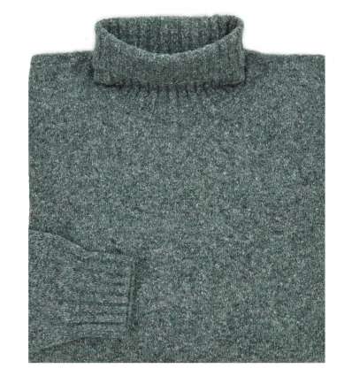 BLOCK23 uomo maglia pullover dolcevita verde melange M 0792 D 25748