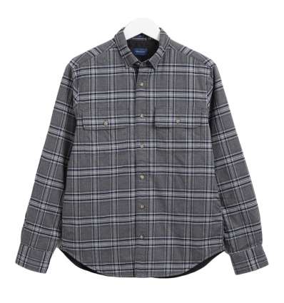 GANT man gray checked padded overshirt 3017776 90 CHARCOAL MELANGE