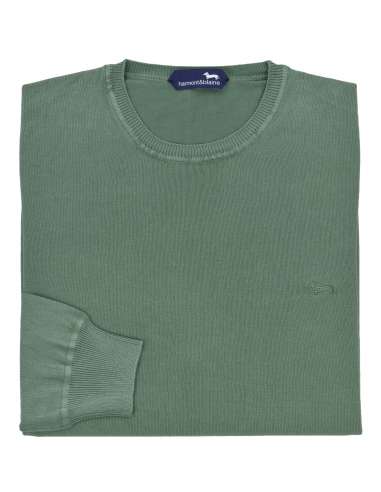 HARMONT & BLAINE man green roundneck basic pullover HRH393 030803 629