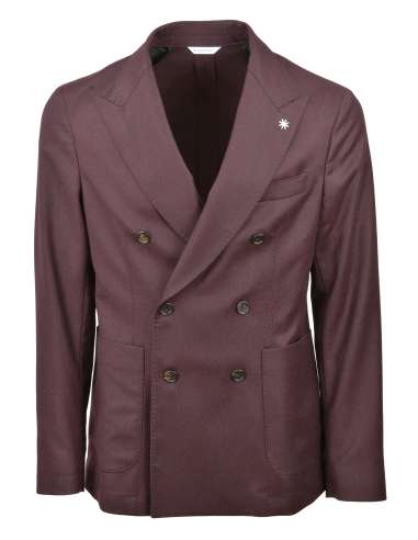 MANUEL RITZ man bordeaux doublebreasted blazer jacket 3332G2738 20