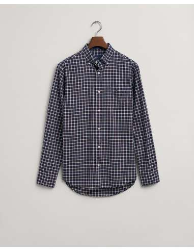 GANT man blue check shirt REGULAR 3220086 433 EVENING BLUE