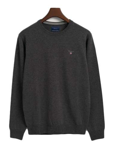 GANT man gray crewneck wool sweater 86211 95 ANTRACIT