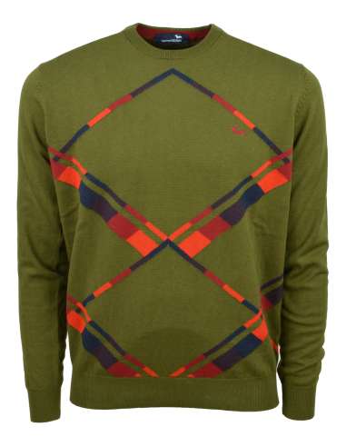 HARMONT & BLAINE man green roundneck pullover HRI467 030788 630