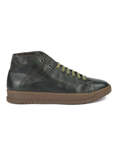 J.J. ITALIAN LUXURY ARTCRAFT man green leather lace-up boot RS4