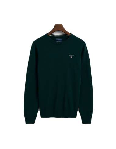 GANT man green crewneck wool sweater 86211 374 TARTAN GREEN