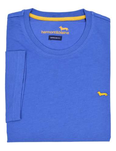 HARMONT & BLAINE uomo maglia T-shirt blu NARROW INJ001 021223 819