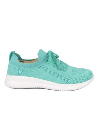 WALK IN PITAS donna SARA VERDE scarpa sneakers tessuto stretch verde