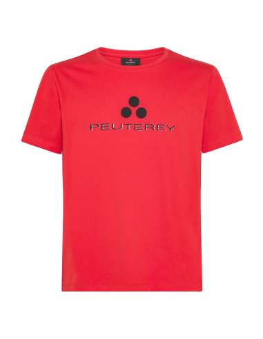 PEUTEREY uomo CARPINUS O 049 maglia T-shirt rosso con logo 3D