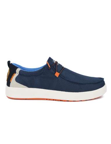 WALK IN PITAS uomo NIZA MARINO scarpa mocassino in tessuto mesh blu