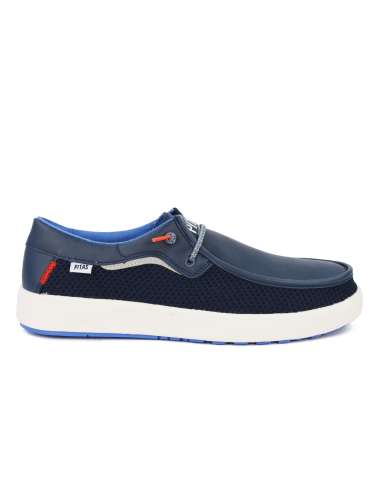 WALK IN PITAS uomo LIPARI MARINO scarpa mocassino tessuto mesh blu