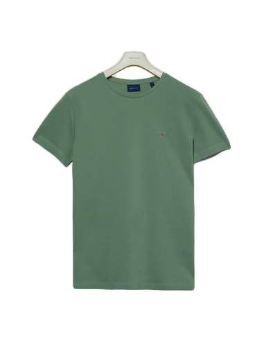 GANT uomo maglia T-shirt piqué verde SLIM 2023017 362 KALAMATA GREEN