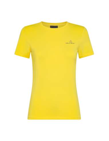 PEUTEREY donna MENTA LG 550 maglia T-shirt giallo con logo 3D