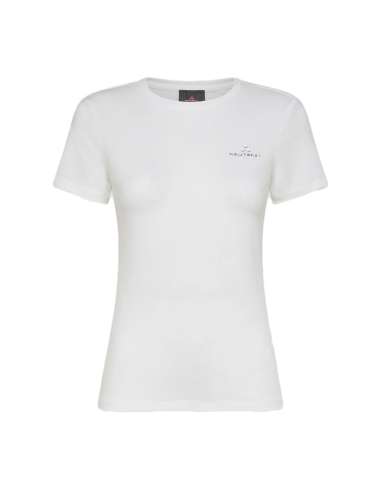 PEUTEREY donna MENTA LG 730 maglia T-shirt bianco con logo 3D