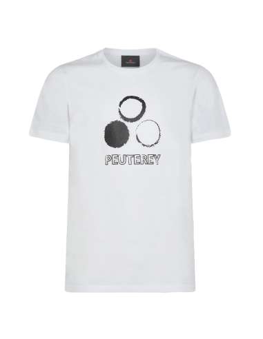 PEUTEREY uomo SORBUS S6 BIAOF maglia T-shirt bianco con stampa logo