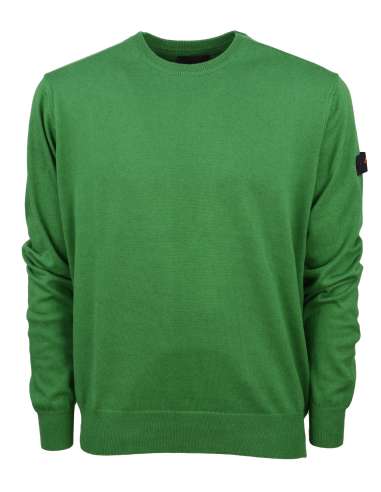 PEUTEREY man EXMOOR 05 663 green wool blend tricot crewneck sweater