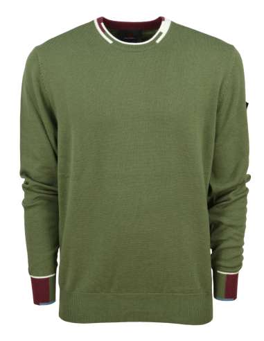 PEUTEREY man MARLON 02 690 green wool blend slim fit pullover sweater