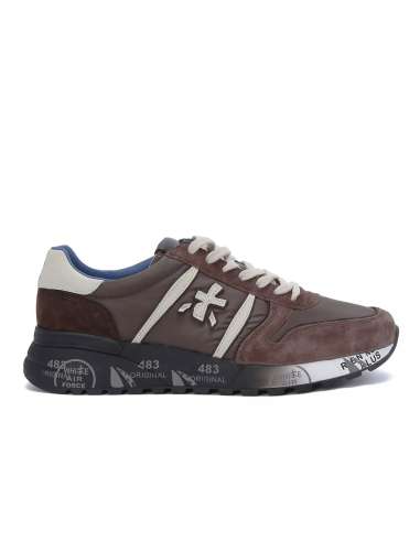 PREMIATA man LANDER 6401 brown leather and fabric sneakers shoes