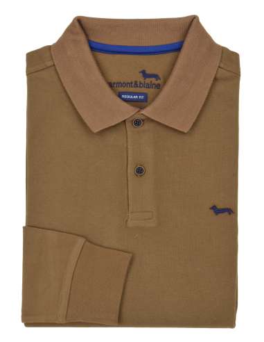 HARMONT & BLAINE uomo maglia polo marrone REGULAR LRK358 021109 725