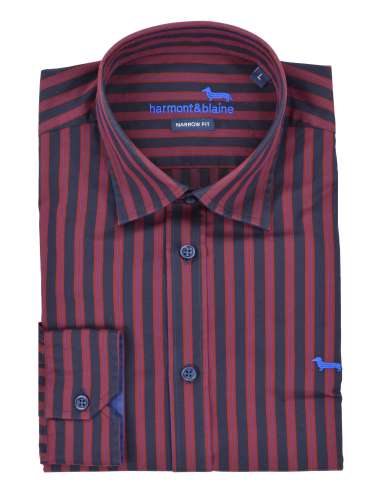 HARMONT & BLAINE uomo camicia fantasia righe rosso CNK011 N 012607 532