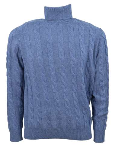 CASHMERE COMPANY uomo maglia dolcevita trecce blu IU204715 129