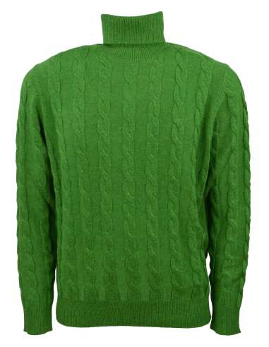 CASHMERE COMPANY uomo maglia dolcevita trecce verde IU204715 124