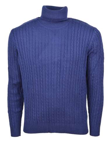 CASHMERE COMPANY uomo maglia dolcevita trecce blu IU204839 2810