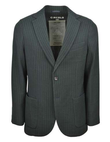 CIRCOLO 1901 man blue and green striped stretch wool jacket CN4132 007