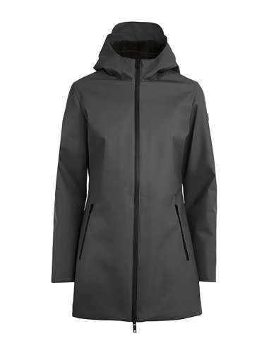 HOMEWARD donna parka impermeabile nero con cappuccio EXETER BLACK