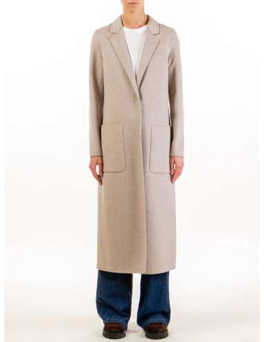 VICOLO woman beige single button wool coat TR0002