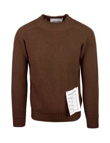 AMARANTO man brown 100% wool high neck sweater B9R0054 CORTECCIA