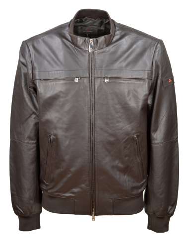 PEUTEREY uomo SANDS LEATHER PE 06 961 giacca bomber in pelle marrone