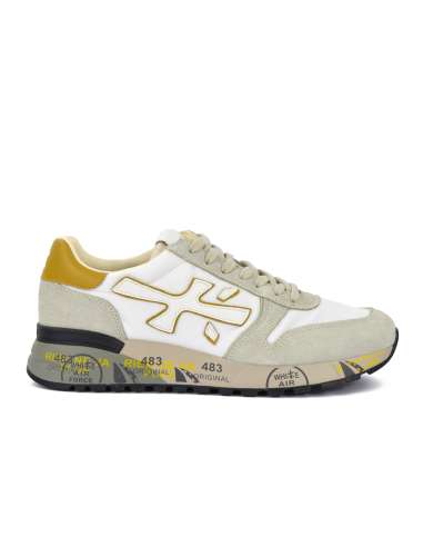 PREMIATA man MICK 6613 white leather and fabric sneakers shoes