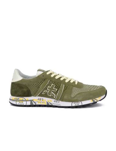 PREMIATA uomo ERIC 6604 scarpa sneakers in camoscio perforato verde