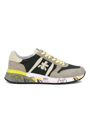 PREMIATA uomo LANDER 6632 scarpa sneakers pelle tessuto grigio verde