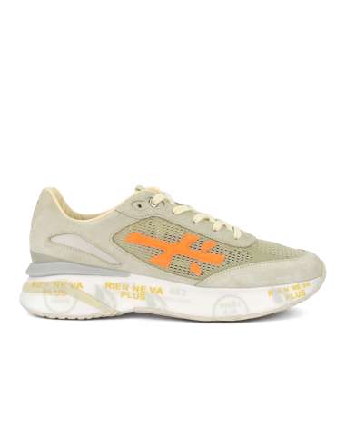 PREMIATA man MOERUN 6728 gray leather and mesh fabric sneakers shoes