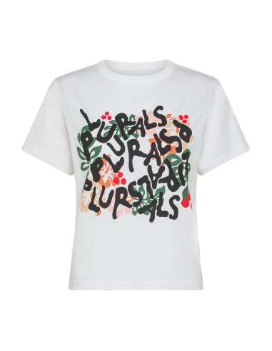 PEUTEREY donna SIARGAO PRINT 730 maglia T-shirt stampa PLURALS bianco