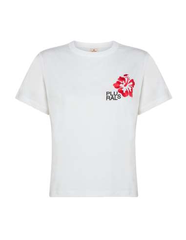 PEUTEREY woman SIARGAO FLO 730 white PLURALS embroidery T-shirt