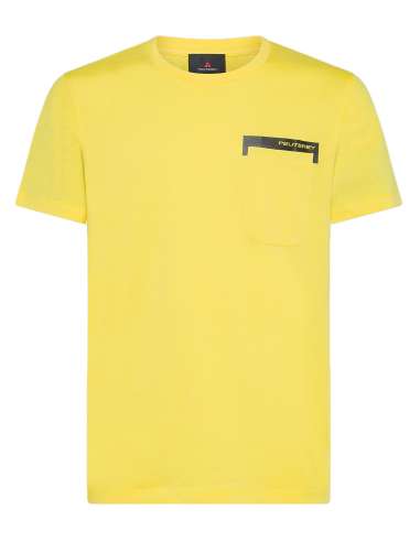 PEUTEREY uomo MANDERLY G2 581 maglia T-shirt con taschino giallo fluo