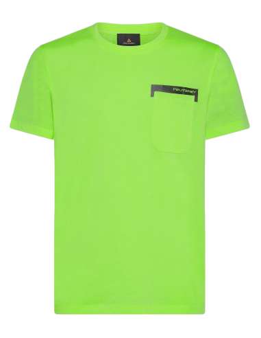 PEUTEREY uomo MANDERLY G2 307 maglia T-shirt con taschino verde fluo