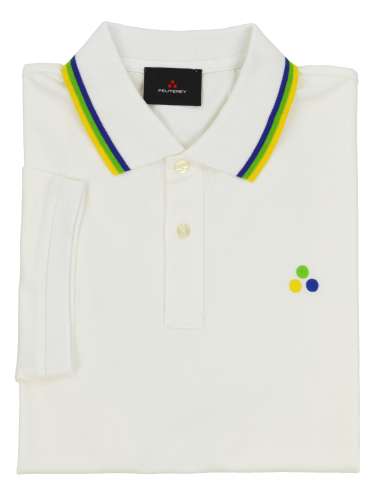 PEUTEREY man PRIZZI 01 730 stretch white piquet polo shirt