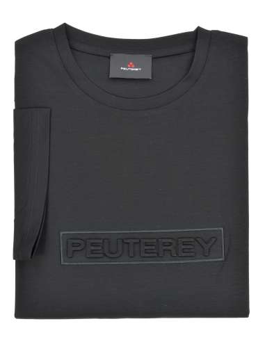 PEUTEREY man OTAGO MER NER 3D logo black stretch T-shirt