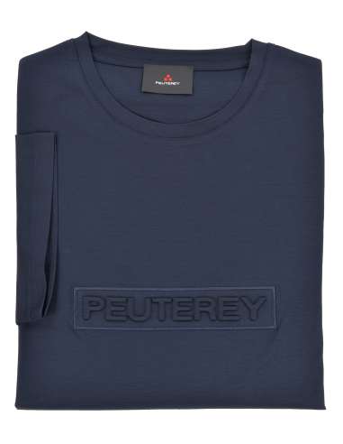 PEUTEREY man OTAGO MER 215 3D logo blue stretch T-shirt