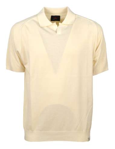 PEUTEREY man SPACER FRS 748 beige tricot polo shirt without buttons