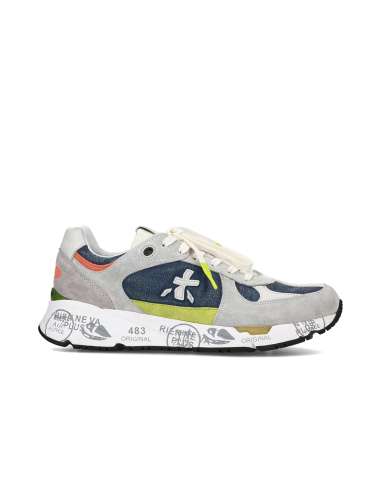 PREMIATA uomo MASE 6623 scarpa sneakers pelle tessuto grigio e denim