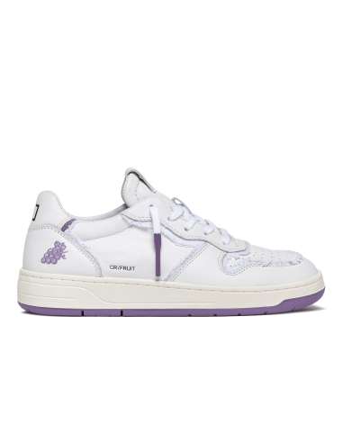 D.A.T.E. donna COURT FRUIT GRAPE scarpa sneaker in pelle bianco viola