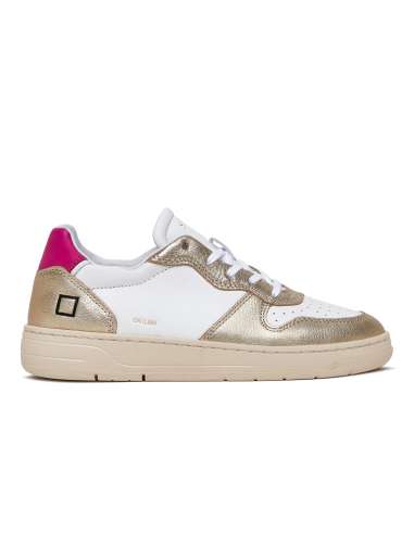 D.A.T.E. donna COURT LAMINATED WHITE-PLATINUM scarpa sneakers bianco