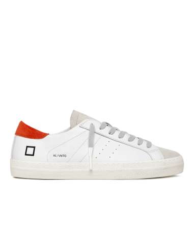 D.A.T.E. uomo HILL LOW VINTAGE CALF WHITE-CORAL scarpa sneakers bianco