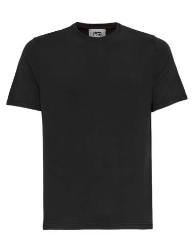 ALPHA STUDIO man black T-shirt ICE COTTON stretch AU-5330C 1220